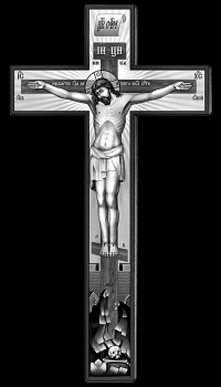 Крест на памятник прямой с Иисусом