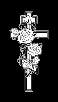 Крест на памятник с розами
