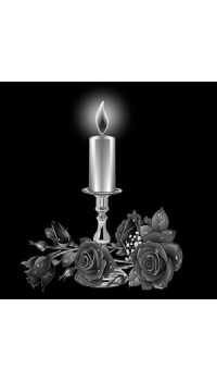 Свеча с розами на памятник