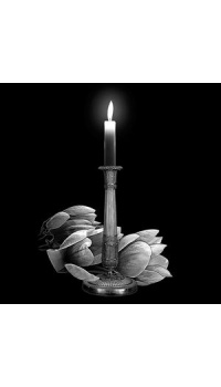 Свеча на с цветком на памятник